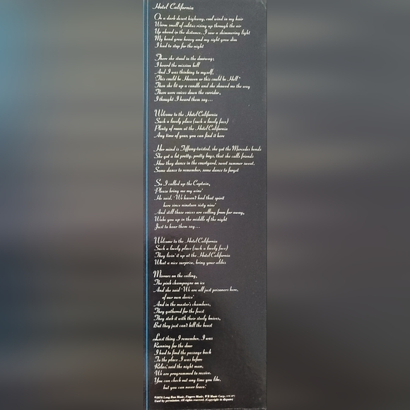 Eagles 'Hotel California' 6E-103 1976 - Picture 5 of 9